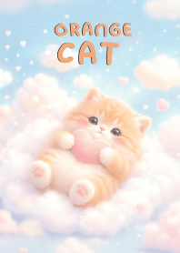 Lovely Orange Cat In Sky Land