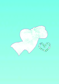 Lame Ribbon Heart Light Blue