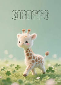 Lovely Giraffe in Clover Land