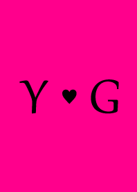 Initial "Y & G" Vivid pink & black.