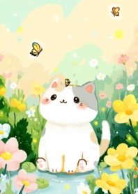 Cute fat cat round body_71