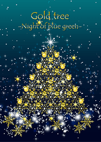 Gold tree --Night of blue green--