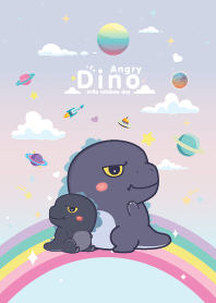 Angry Dino Rainbow Star Pastel