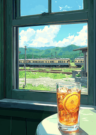 Brown Lemon Tea by the Train Window