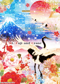Mt.Fuji and Crane