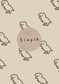 ゆる恐竜だらけ。ベージュ。