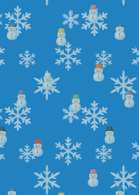 Colorful Snowman02 on blue