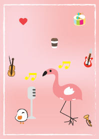Cute flamingo theme v.5 JP