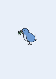 Blue bird and clover of happiness