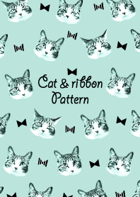Cat and ribbon pattern