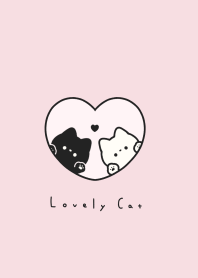黑白貓 - dusty pink