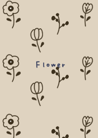 Stylish floral pattern in beige brown.