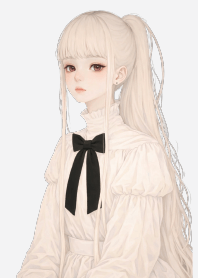 The little girl in silence.