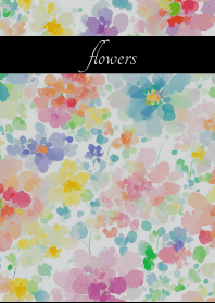 Pastel flowers on black