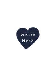 navy and white. Simple heart.