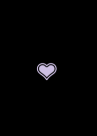 double line heart -black purple