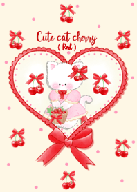 Cute cat cherry (Red)
