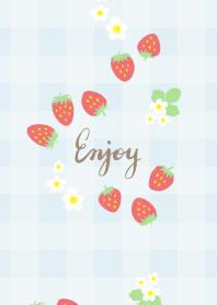 Strawberry and flower check5 from Japan