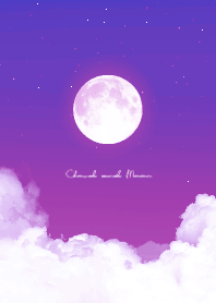 Cloud & Moon  - blue & purple 05