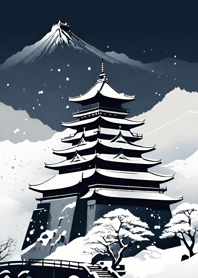 A castle in winter snow F356Af