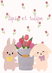 Cute rabbit and tulip theme