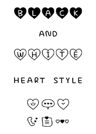 BLACK AND WHITE HEART STYLE