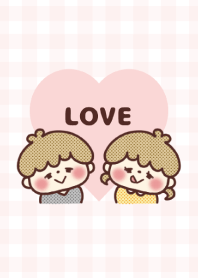 Love Couple and Gingham Check Theme -29-