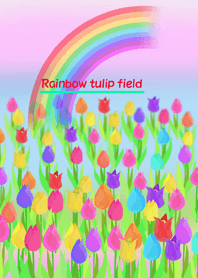 Rainbow tulip field