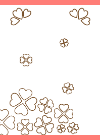 Heart Four leaf02 on red