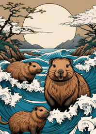 Ukiyo-e - Capybara 587d3c