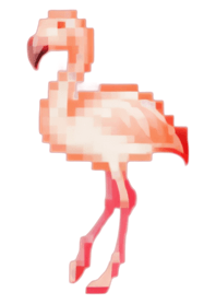 Flamingo Pixel Art Theme  Green 04