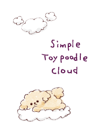 simple toy poodle cloud white blue
