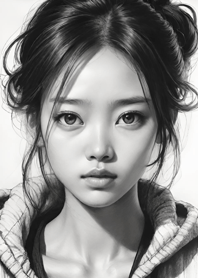 Cute girl illustration, snow winter 8W1