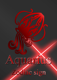 Zodiac signs Aquarius RedBlack2