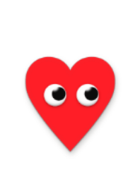 Stick the eyeball sticker on the heart