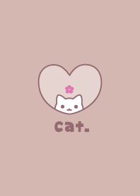 ねこお花[くすみピンク]