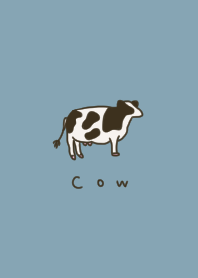 Blue beige and cow.