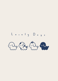 小狗 | navy beige