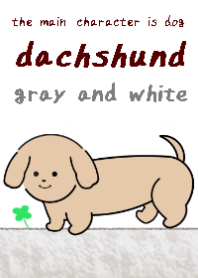 dachshund theme1 gray white