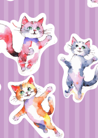 Naughty cats6 on light purple