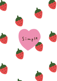 Full of strawberries. white and heart.