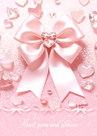 Sparkling hearts & ribbons -  Pink 3 v.A