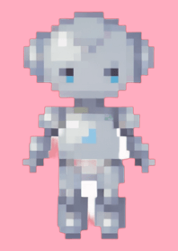 Robot Pixel Art Theme  Pink 04