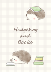 Hedgehog and Book* -green- plaid 2