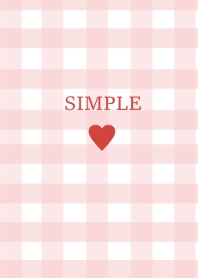 SIMPLE HEART / check pinkred
