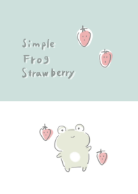 simple frog strawberry white gray.