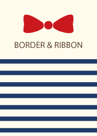 BORDER & RIBBON -NAVY+RED-