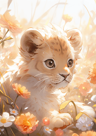 little lion in spring