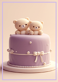 Beige Bear Lavender Cake