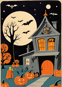 Ukiyo-e - Halloween cat 02b58E